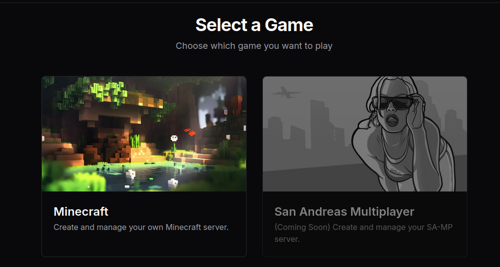 Dashboard - Selecciona un Juego