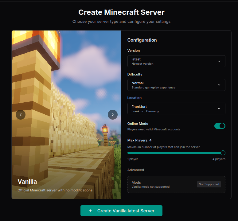 Crear Servidor de Minecraft